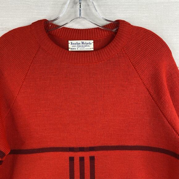 Jonathan Richards Vintage Nordic Ski Sweater Mens S Red 100% Virgin WOOL - Picture 2 of 10